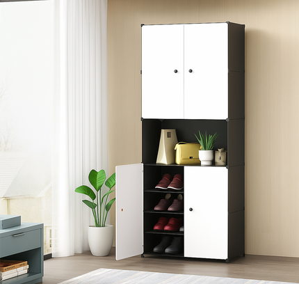 رف أحذية مع خزانة ملابس