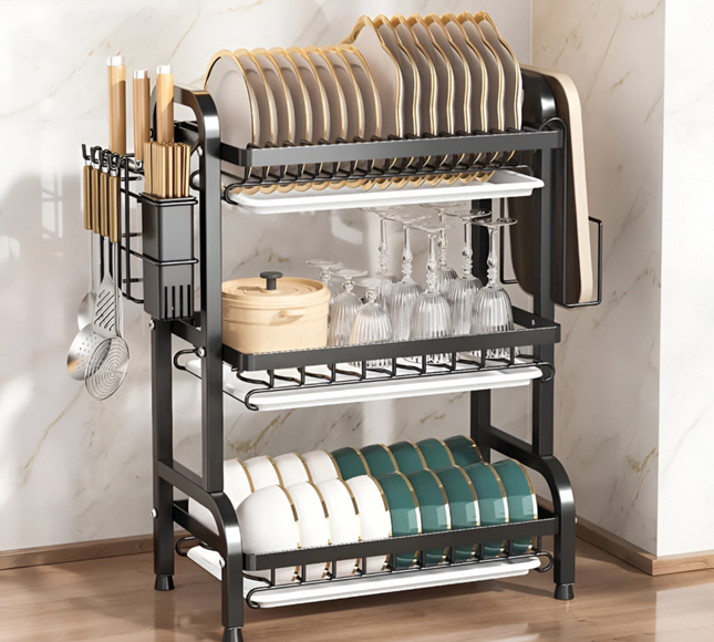 رف أطباق مكون من 3 طبقات