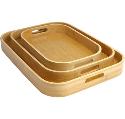 Bamboo Serving Tray Set 3 Pcs ND-32449P