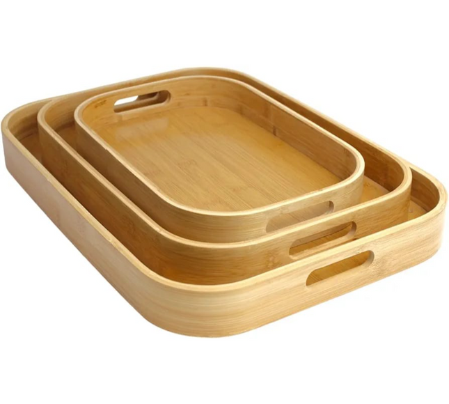 Bamboo Serving Tray Set 3 Pcs ND-32449P