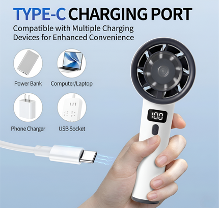 Handheld Digital Display Charging Fan