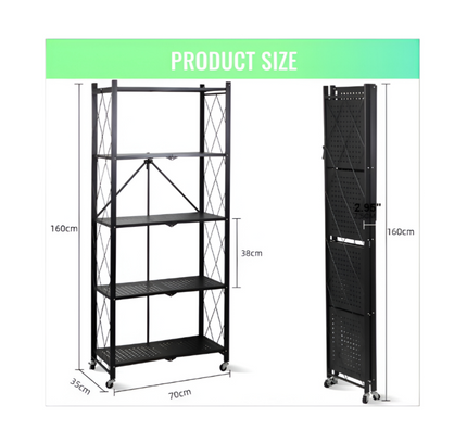 رف تخزين مطبخ قابل للطي مكون من 5 طبقات