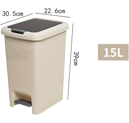 Plastic Pedal Trash Can Lid Press 15 Liter