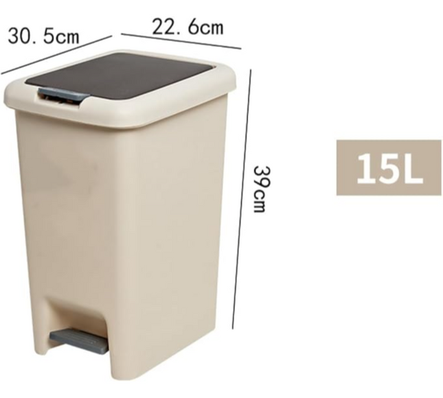 Plastic Pedal Trash Can Lid Press 15 Liter