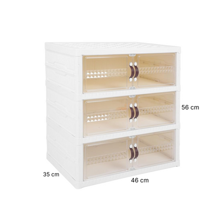 رف أحذية تلسكوبي مكون من عمودين وثلاث طبقات