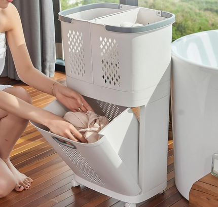 Rolling Laundry Basket With Drawers