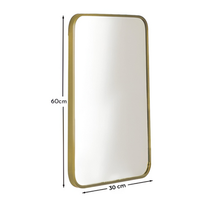 Wall Mounted Golden Frame Mirror Rectangle