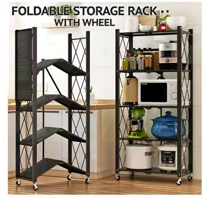 رف تخزين مطبخ قابل للطي مكون من 5 طبقات