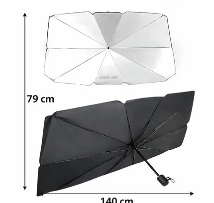 Green Lion Car Windshield Umbrella - Black
