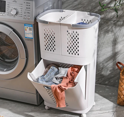 Rolling Laundry Basket With Drawers