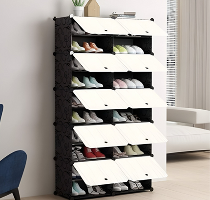 رف أحذية 2 عمود 10 طبقات 10 أبواب