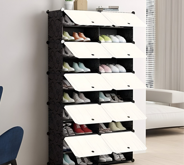 رف أحذية 2 عمود 10 طبقات 10 أبواب