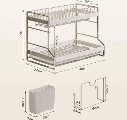 Dish Rack Drying Drainer 2 Tier