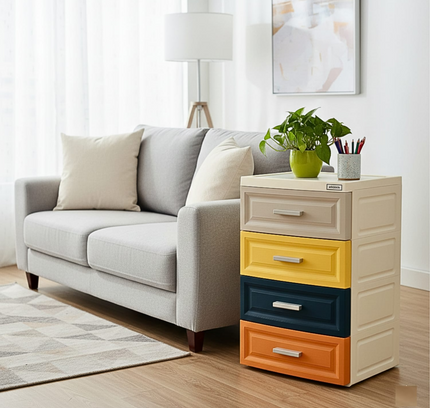 Plastic Storage Drawer Shelf 4 Layer