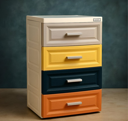 Plastic Storage Drawer Shelf 4 Layer