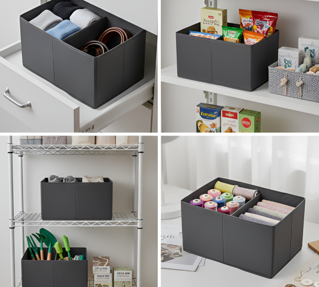 Compartment Storage Box 2 Shelf