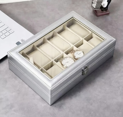 Watch Box Organizer Leather 12 Slots
