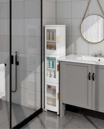 خزانة تخزين ضيقة متعددة الوظائف بثلاث طبقات