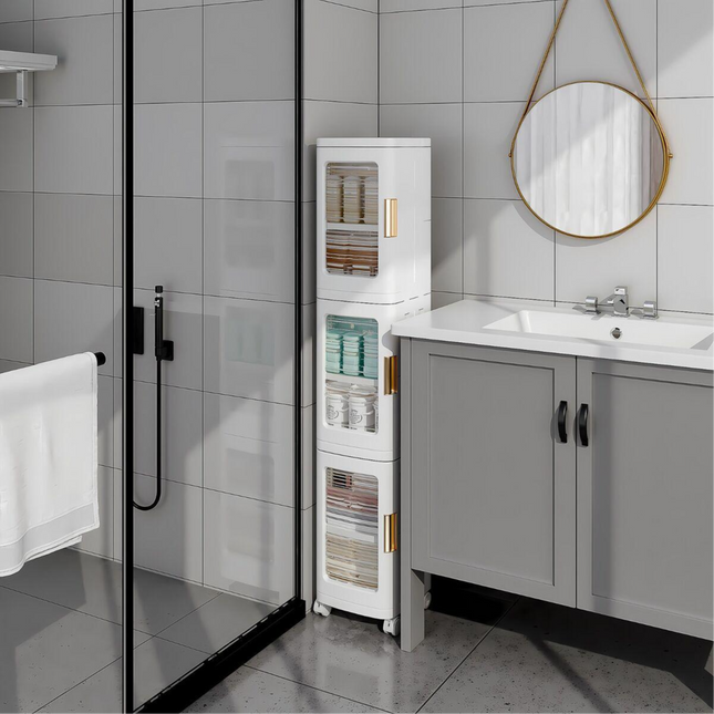 خزانة تخزين ضيقة متعددة الوظائف بثلاث طبقات