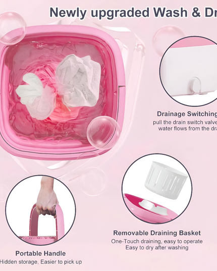 غسالة ملابس صغيرة قابلة للطي