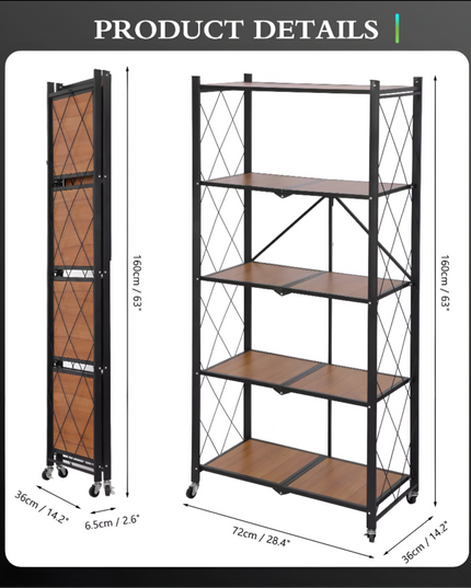 Kitchen Rack 5 layer wooden shelf