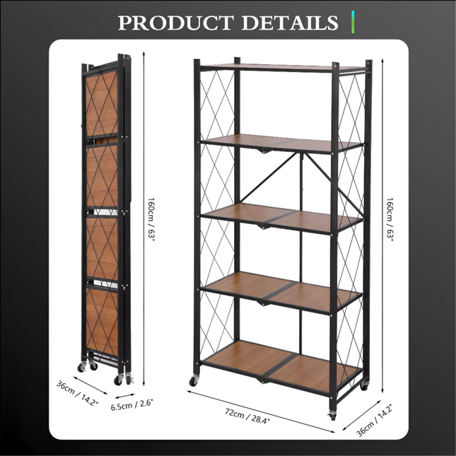 رف مطبخ خشبي مكون من 5 طبقات