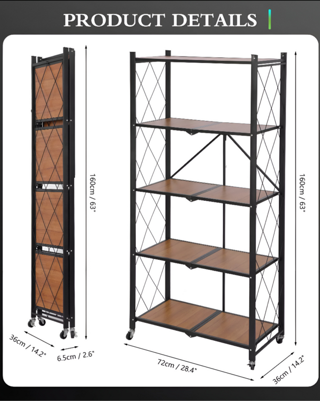 Kitchen Rack 5 layer wooden shelf