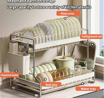Dish Rack Drying Drainer 2 Tier