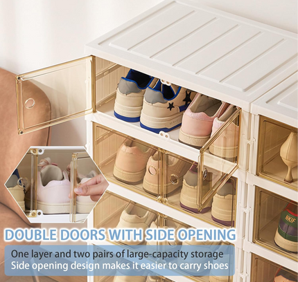 Telescopic Foldable Shoe Cabinet 2 Column 9 Layer