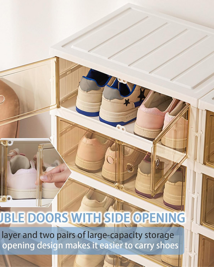 Telescopic Foldable Shoe Cabinet 2 Column 9 Layer