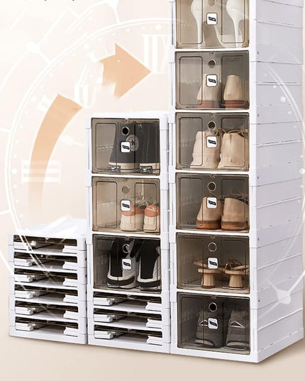 Telescopic folding shoe rack