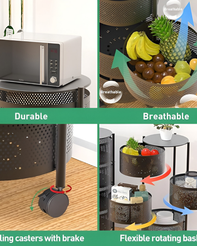 Kitchen Storage Round Shelf 5 Layer