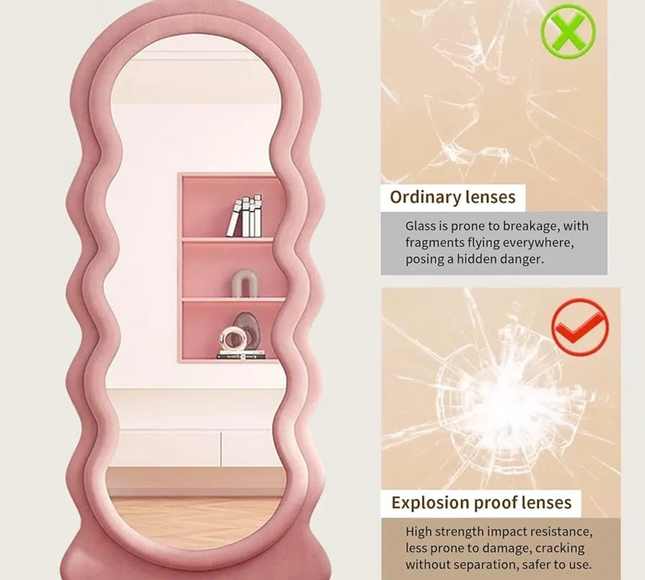 Irregular Wavy Shape Full Length Mirror