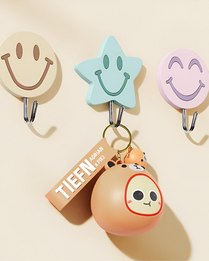 Multipurpose smiley wall hook
