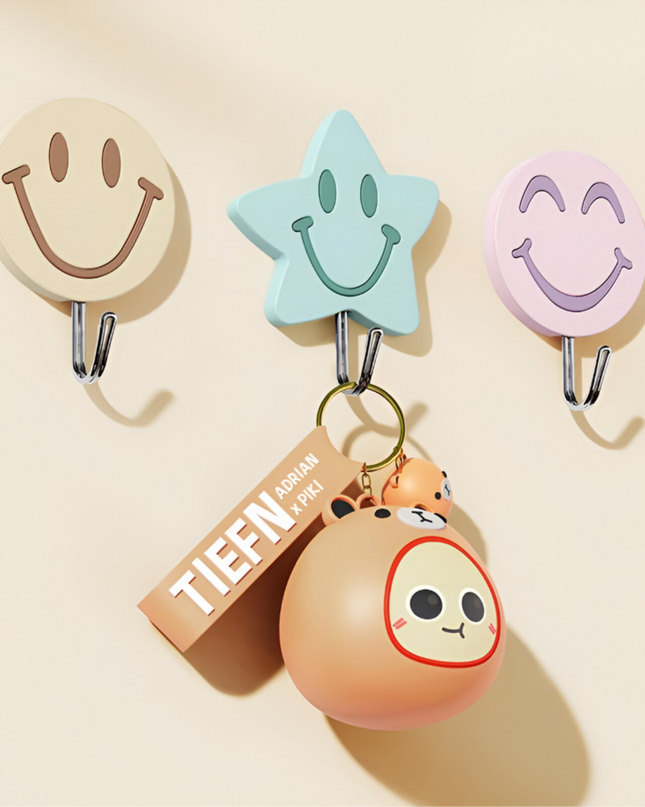Multipurpose smiley wall hook