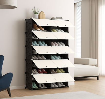 رف أحذية 2 عمود 10 طبقات 10 أبواب
