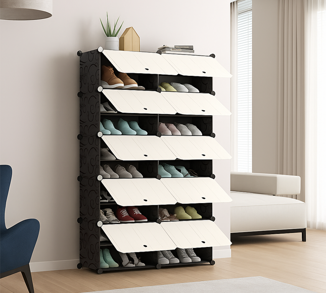 رف أحذية 2 عمود 10 طبقات 10 أبواب