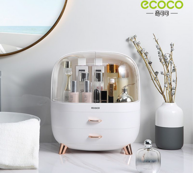 غطاء صندوق تخزين مستحضرات التجميل المكتبي