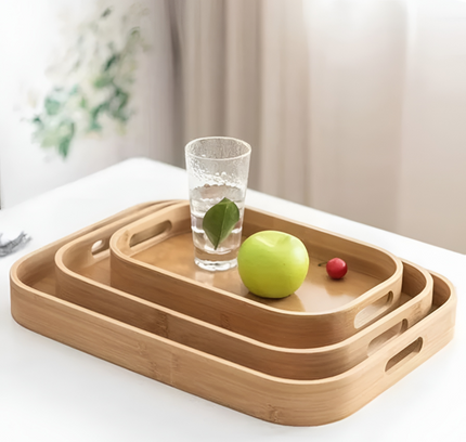 Bamboo Serving Tray Set 3 Pcs ND-32449P