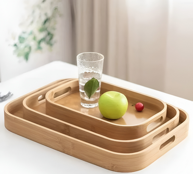 Bamboo Serving Tray Set 3 Pcs ND-32449P