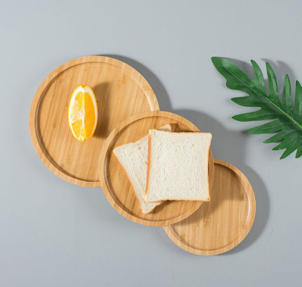 Round Bamboo Serving Trays Set 3Pcs