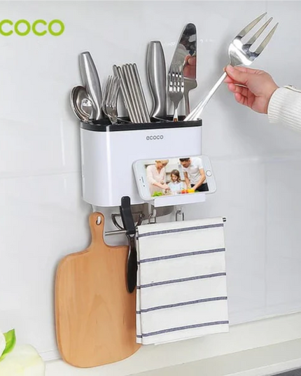 Wall-Mounted Utensil Storage Rack