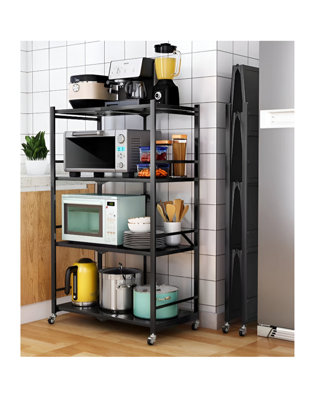 Foldable Kitchen Storage Rack 4 Layer