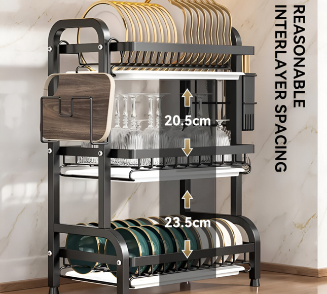 رف أطباق مكون من 3 طبقات