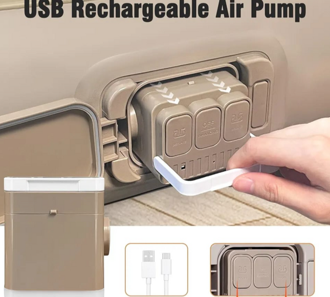 Inflatable Double Size Bed Automatic Pump 190X135X25Cm