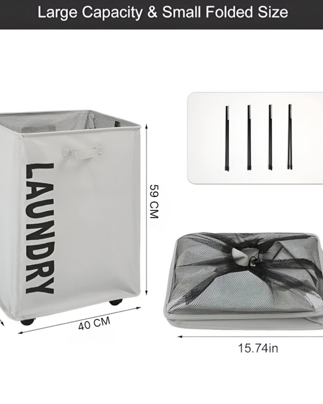 Foldable Laundry Basket With Wheels
