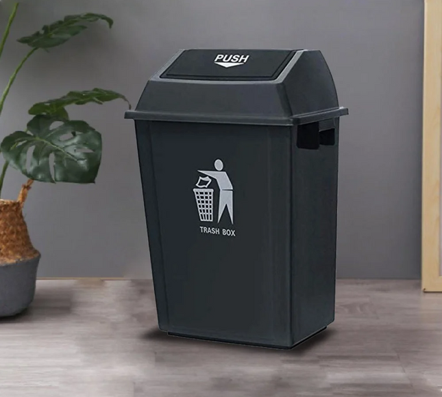 Plastic Dustbin With Push Lid, 40L