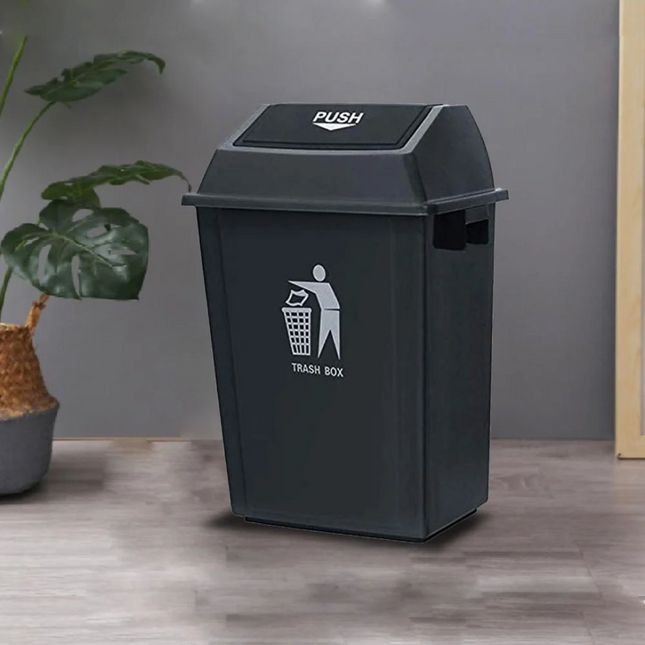 Plastic Dustbin With Push Lid, 40L
