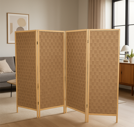 Foldable Privacy Room Divider Partition Wood