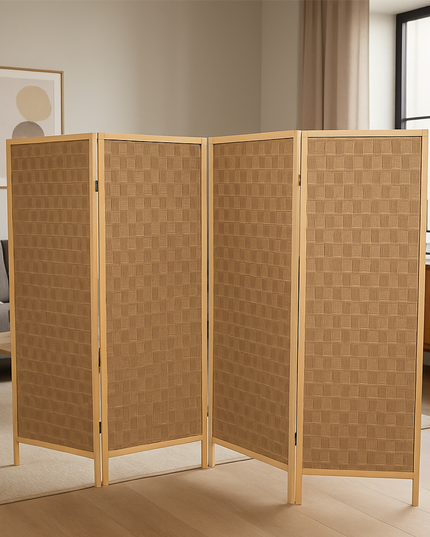 Foldable Privacy Room Divider Partition Wood